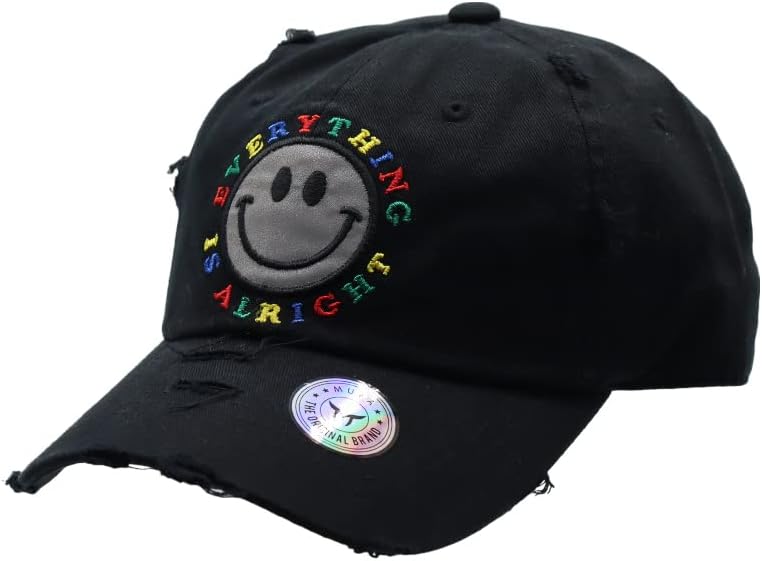 Muka Smile suočen sa vezenim grafičkim šeširom za žene, muškarci prilagodljivi samilizirani šešir za bejzbol kapu ulična ulična kuka
