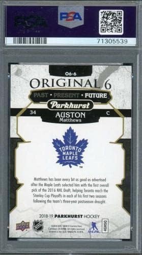 Auston Matthews 2018 Gornja paluba Parkhurst Original 6 kartica O6-6 Ocjenjina PSA 9 - hokejske kartice u obliku ploča