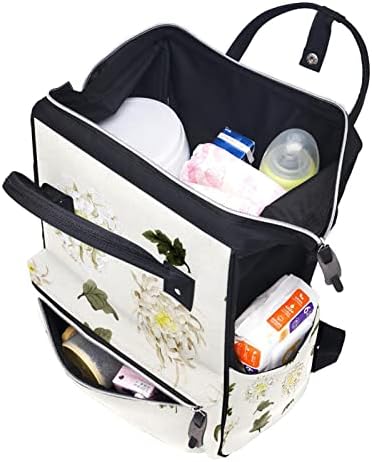 Guerotkr Travel Backpack, Pelene, ruksačka torba za pelene, Wildflowers Postrojenja Vintage Bilje cvjetni hrizanThemum