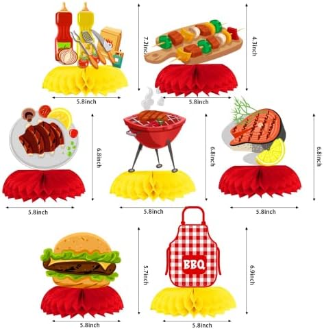 Dječje stranke, 7pcs BBQ Dekoracije za zabavu i 1set BBQ zastava i 1set SRETED ROĐENDNA zastava za bbq temu BBQ tema