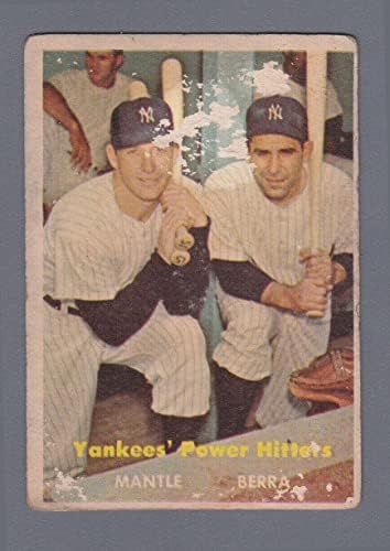1957. kartice 407 Mickey Mantle & Yogi Berra Yankee Power Hitters - niska klasa - Bejzbol kartice sa pločama