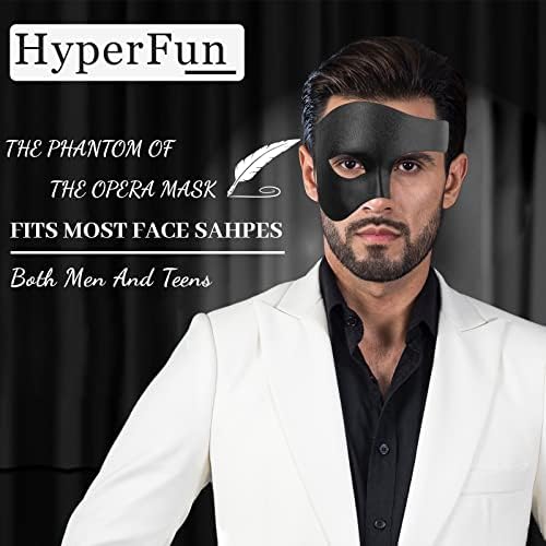 HyperFun Masquerade maska za muškarce Phantom of the Opera Polumaska za lice nežna kožna Venecijanska maska, za kostime/tematske zabave