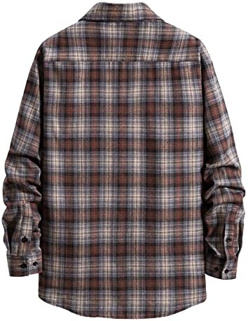 XZHDD plaćene majice za muške, dugulja s dugim rukavima dolje rever ovratnik provjereno Ležerna majica za jesen zimske rešetke majice