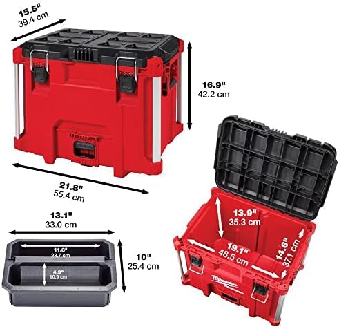 48-22-8429 i 48-22-8450 za Milwaukee PackOut Heavy Duty Polymer 2 kutija za alat Combo Kit, XL kutija za alat i kućište za pakovanje