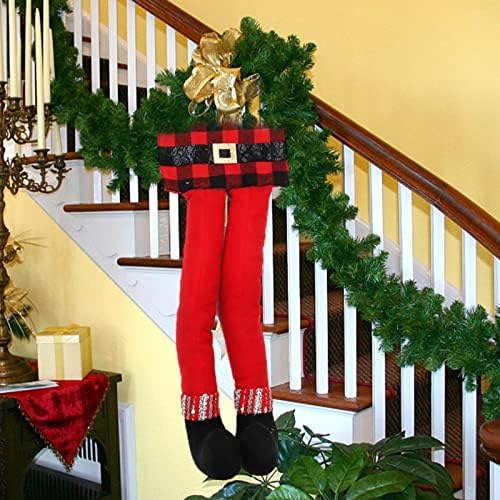 Harrod Božićne noge za noge | ELF noge za božićne ukrase - pamučni božićni vilf punjene noge božićni vileski na punjeni noge za božićne