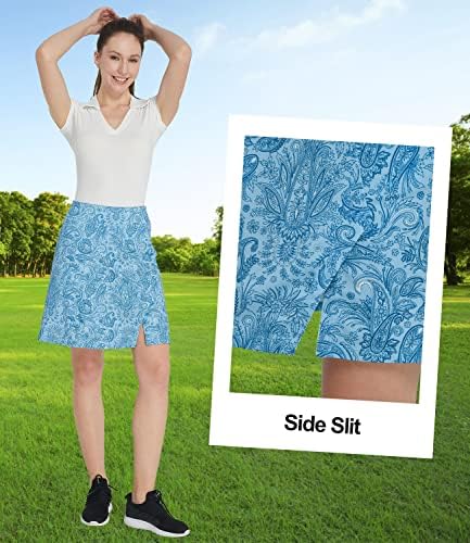 Ženska suknje za koljena duljine kauzalne skrove s džepovima duže dužine golf suknja bočni prorez