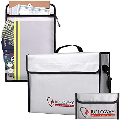 ROLOWAY Vatrootporna torba za dokumente sa 2 džepa & amp; Velika Vatrootporna torba sa vatrootpornom torbom za novac