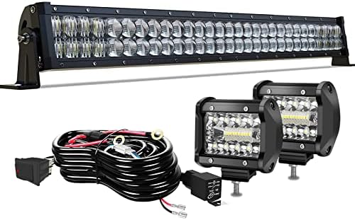 LED Light Bar TURBO SII 32 inča 5D Flood Spot Combo Beam Offroad vozno svjetlo 2kom 4 inča 60W Led pod kocka svjetla sa kabelskim