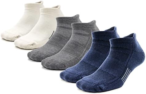 Merino vunene čarape za gležnjeve za žene i muškarce atletske čarape za trčanje obložene ugodnim čarapama za posadu 3 para