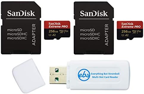 SanDisk Extreme PRO A2 256GB MicroSD memorijska kartica za GoPro Hero9 Kamera SDSQXCY-256G-GN6MA paket sa svime osim Stromboli SD & Micro SDXC čitač kartica