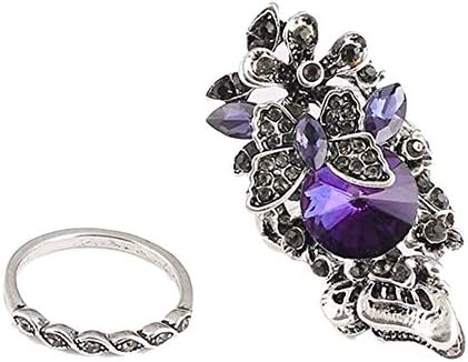 Žene Promise Ring Modni nakit Retro Sapphire & Amethyst Inlay Leptir prsten Dvodijelni vintage Podudarni prstenovi Obećavaju prstenove