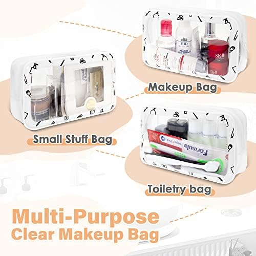 Horien Clear torba za šminkanje TSA odobrena toaletna torba sa patentnim zatvaračem prozirna PVC putna kozmetička torba za njegu kože