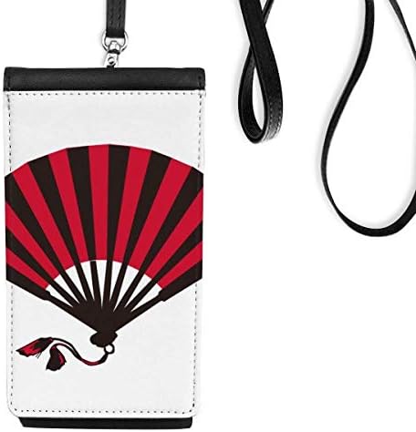Japanski crveni crni ventilator Art Deco poklon modni telefon novčanik torbica viseći mobilni torbica crnog džepa