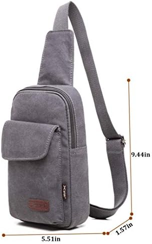 WXNow Muške casual križanske torbe platno jedno rame ruksak snering torba Mini grudna torba tamno siva