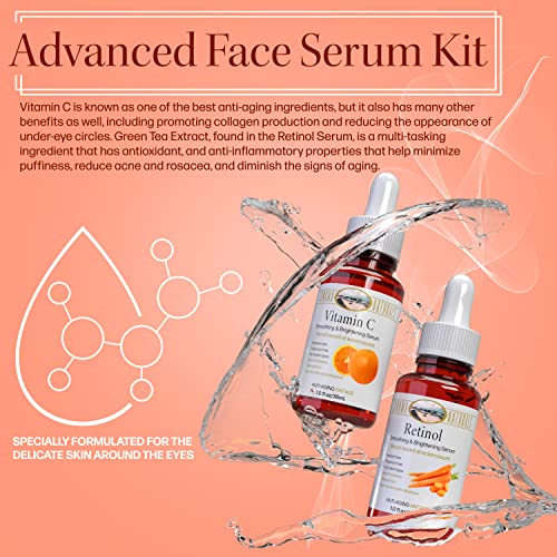 Sonoma Naturals vitamina C i retinol Serum za lice, 1 oz. dva paketa / dan & amp; noćni komplet | prirodna Formula protiv starenja