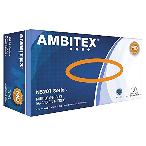 AMBITEX plave nitrilne rukavice bez praha, srednje, 100 / kutija