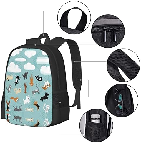 Aseelo kiša mačke & Psi školski ruksak veliki koledž ruksak Casual Bookbag Travel Daypack za djevojčice dječake tinejdžere
