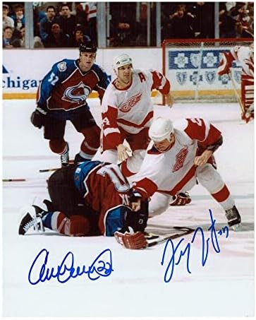 Darren McCarty & Claude Lemieux potpisao je 8x10 borbena fotografija - 70373 - autogramirane NHL fotografije