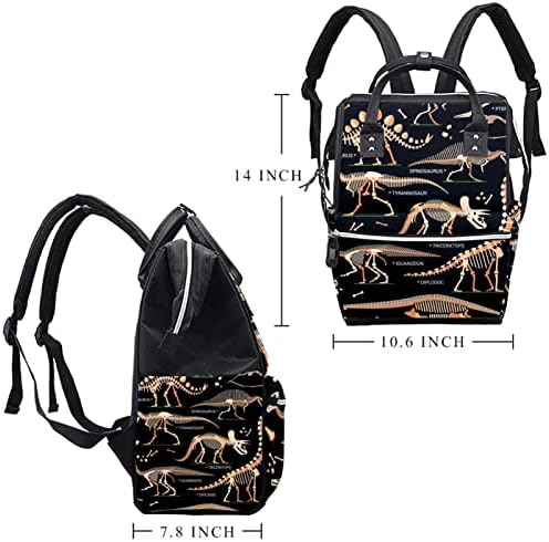 VBFOFBV ruksak za pelena, torbe za promjenu pelena Multifunkcijska putovanja zadnje pakovanje, uniseks i elegantan, dinosaur kostur