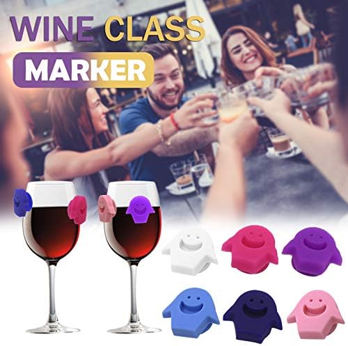 Guolarizi Creative Cup silika Wine Recognizer Glass PC Party Label Glass 6 gel identifier Kitchen，blagovaona & amp; Bar