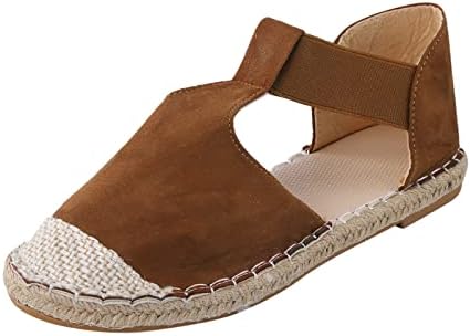 Aniywn ženski zatvoreni kapice Espadrilles Wedge Cipele platforme peta elastične gležnjače haljina sandale udobne klizanje na sandalama