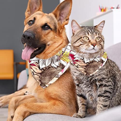 2 Pack Dog Bandana Dragonfies i pčela na suncokretovoj djevojci Dječak kućni ljubimac Bibs šal za pse Kerchief Dodatna oprema za pranje