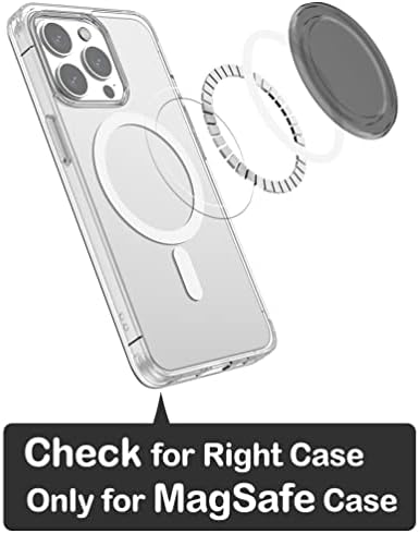 metisinno Clear Magnetic Base za PopSocket držače telefona i futrole za iPhone MagSafe, prozirno Crna