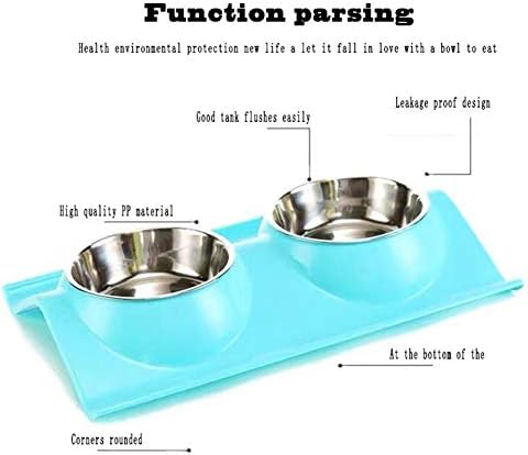 Dvostruka Zdjela za mačke kvalitetna zdjela od nehrđajućeg čelika posuda za kućne ljubimce stanica za zaštitu od prolivanja smole