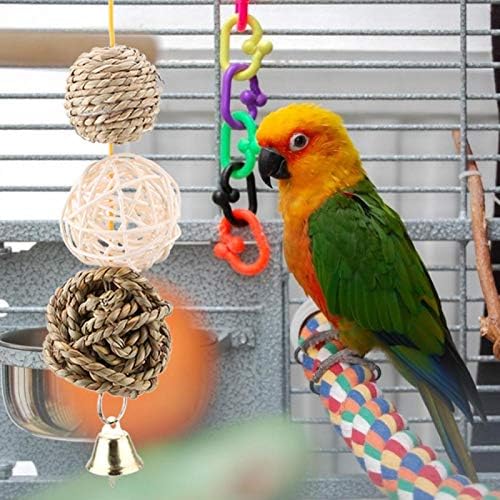 Yosoo drveni blok ptice papagajne igračke, ptice Parrot žvakaće igračke prirodne kuglične kaveze za male ptice kućne ljubimce Toysbirds