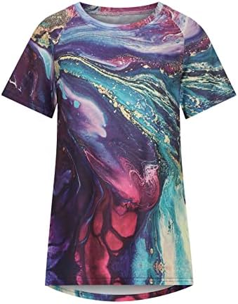 Ženske grafike Tee Jeseni ljetni udobnost Boja odjeća kratki rukav Crew vrat pamučna bluza majica za žensko D3 D3