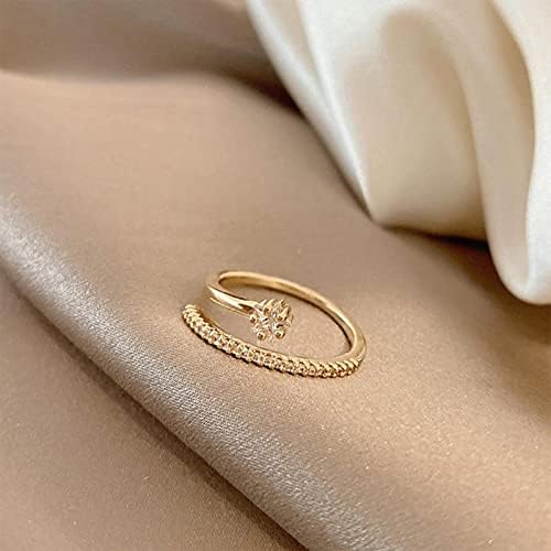 Ženski prstenovi za vjenčanje za žene ENTERPLOVAING Micro cirkon zaručni prsten jednostavan modni indeks Podesivi prstenovi