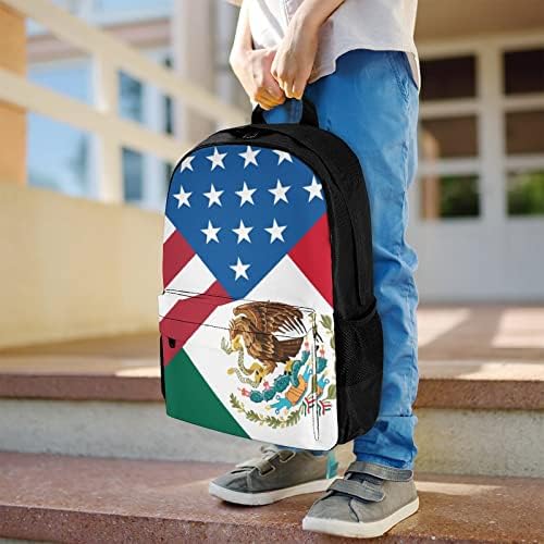 Američka meksička zastava casual backpack backpack ramena torba za putni paket sa džepovima za muškarce žene