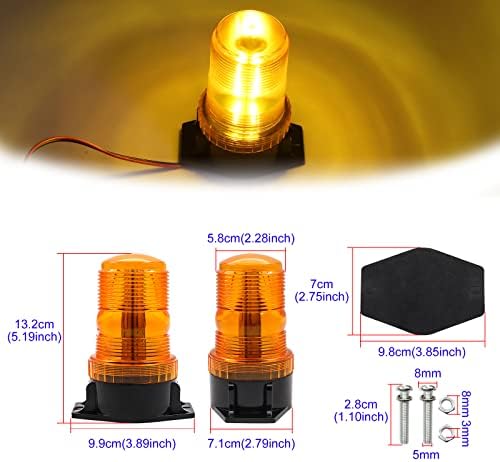 ZHHXYanh 30 LED Stroboskopsko svjetlo Jantarno svjetlo upozorenja 12V trepćuće svjetlo upozorenja za hitne slučajeve sigurnosni Indikator
