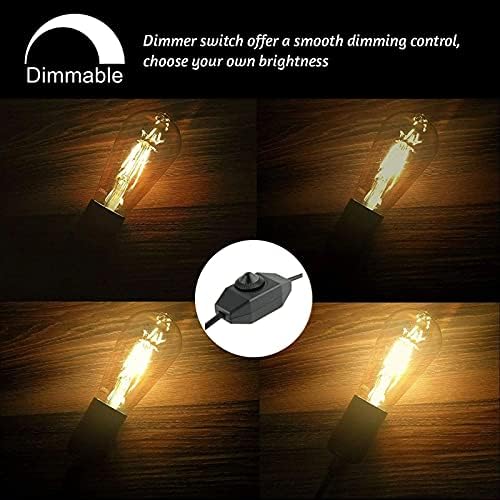 Viseća lampa Kit sa prekidačem za zatamnjivanje 15 stopa viseća lampa Set kablova utikač u Edison žarulji utičnica za užad za E26 E27 DIY Swag Rasvjetna tijela