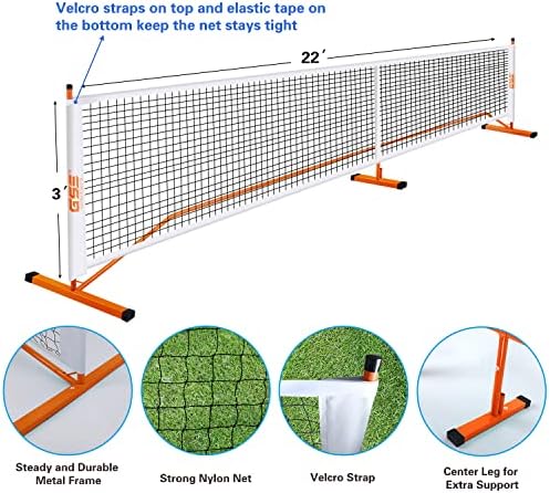GSE prijenosni pikallball kompletan set sa profesionalnom graciklebalnom mrežom, 4 pikallske vesla, 6 kiselih krastavaca, torbe za