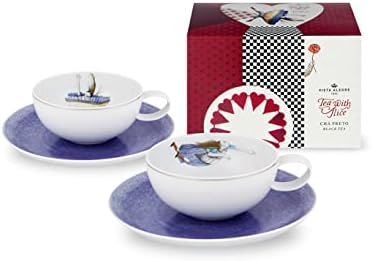 Vista Alegre Porculan čaj sa Alice setom od 2 čajnice i tanjire i čajnim paketom
