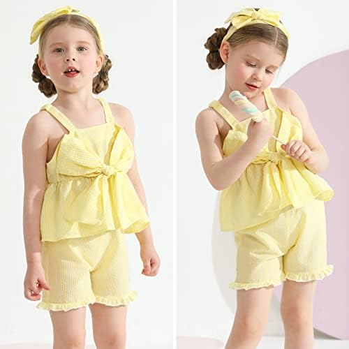 BOBORA BABY Girl Odjeća Toddler Girl Ljeto odijelo prugasto posuda za čišćenje tenki + hlače za hlače + trake za glavu 3pcs slatko kratak set
