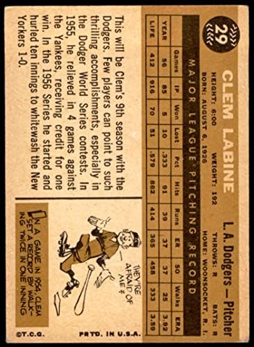 1960. apps 29 Clem Labine Los Angeles Dodgers Dean's Cards 2 - Dobri Dodgers