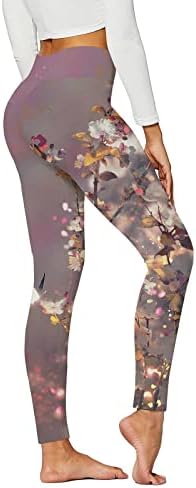Xiloccer Žene Pokloni Žene Visoko struk Sportske tajice Duge sportove cvjetne print pantalone tajice Yoga hlače