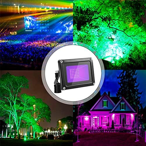 30W LED UV Crno svjetlo, crna svjetla za svijetlo svjetlo, svijetlo poplave s prekidačem / 5ft kabel US Plug, talasna dužina 390-400nm ljubičasta svjetlost za Halloween Party DJ Disco noćni klub Fluorescentni poster.