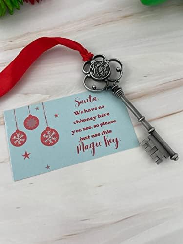 Santa Magic ključ za kuću bez dimnjaka ukras, Božić ukras, kostur ključ Santa ključ, Santa Claus ukras, Santas ključ, ključevi, ukrasi,