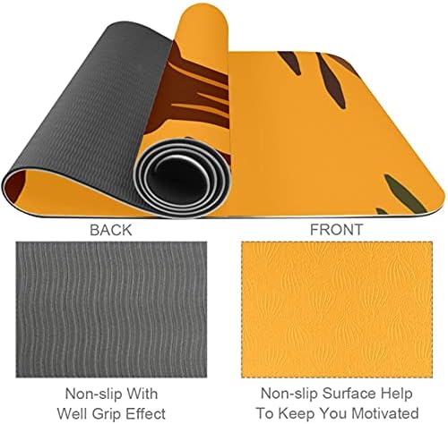 Yoga Mat narandžasta jesenska ručno nacrtana bundeva ekološka neklizajuća podloga za fitnes vježbe za Pilates i vježbe na podu