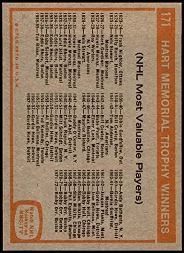 1972 TOPPS 171 Hart Trophy ex +