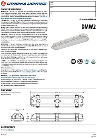 Lithiony rasvjeta DMW2 L24 4000LM AFL MD Mvolt GZ1 40K 80cri mokri lokacija 2-stopala pare uska svjetiljka