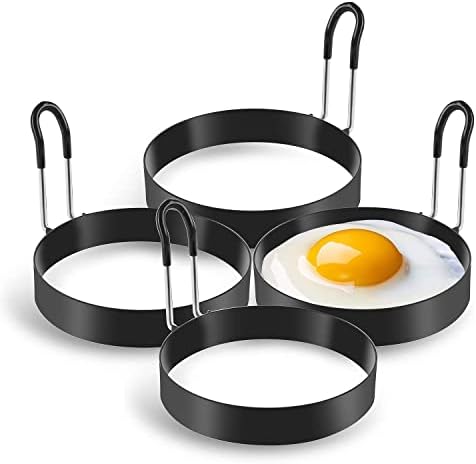 Prstenovi za jaja, 4 pakovanja prstena za kuvanje jaja od nerđajućeg čelika, kalup za palačinke za prženje jaja i omlet
