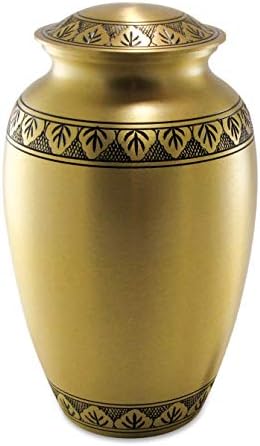 Zvijezda Legacy's Athena Gold - mesingana metalna kremacija za odrasle urn za ljudski pepeo W baršun torba