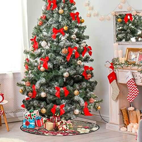 Visesunny božićne stablo pahuljica domaćih medenjarskih kolačića na drvenom stalku za stalke Mat podni zaštitnik apsorbirajući stalke
