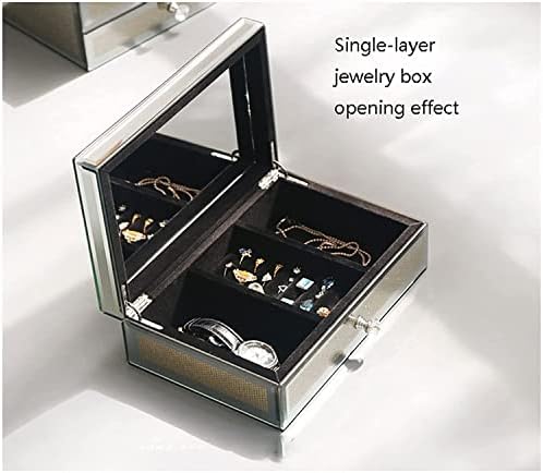 Kutija za nakit Luksuzni dijamantni staklo ogledalo Organizovano nakit Organizator za skladištenje za žene Europska stil Polka Dot