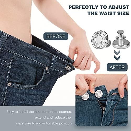 8kom Jean dugme ne šije trenutno dugme 17mm odvojivi višekratni džins zamenski tasteri za farmerke,jakne, šešire, odela, pantalone,