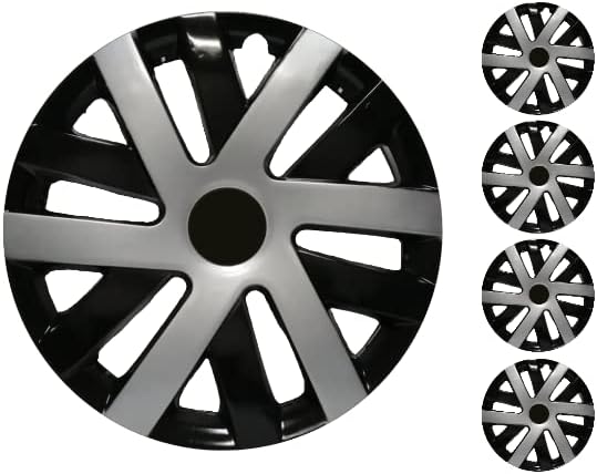 Coprit set poklopca od 4 kotača 14 inčni srebrni-crni Hubcap Snap-on odgovara Hyundai Accent